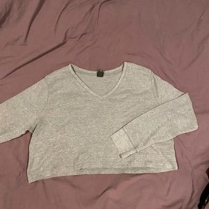 Gray Thermal Crop Top